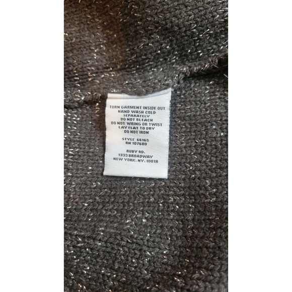 Ruby Rd. Womens Bonne Soiree Faux Fur Trimmed Sweater Vest GunMetal Size Large - Picture 5 of 7